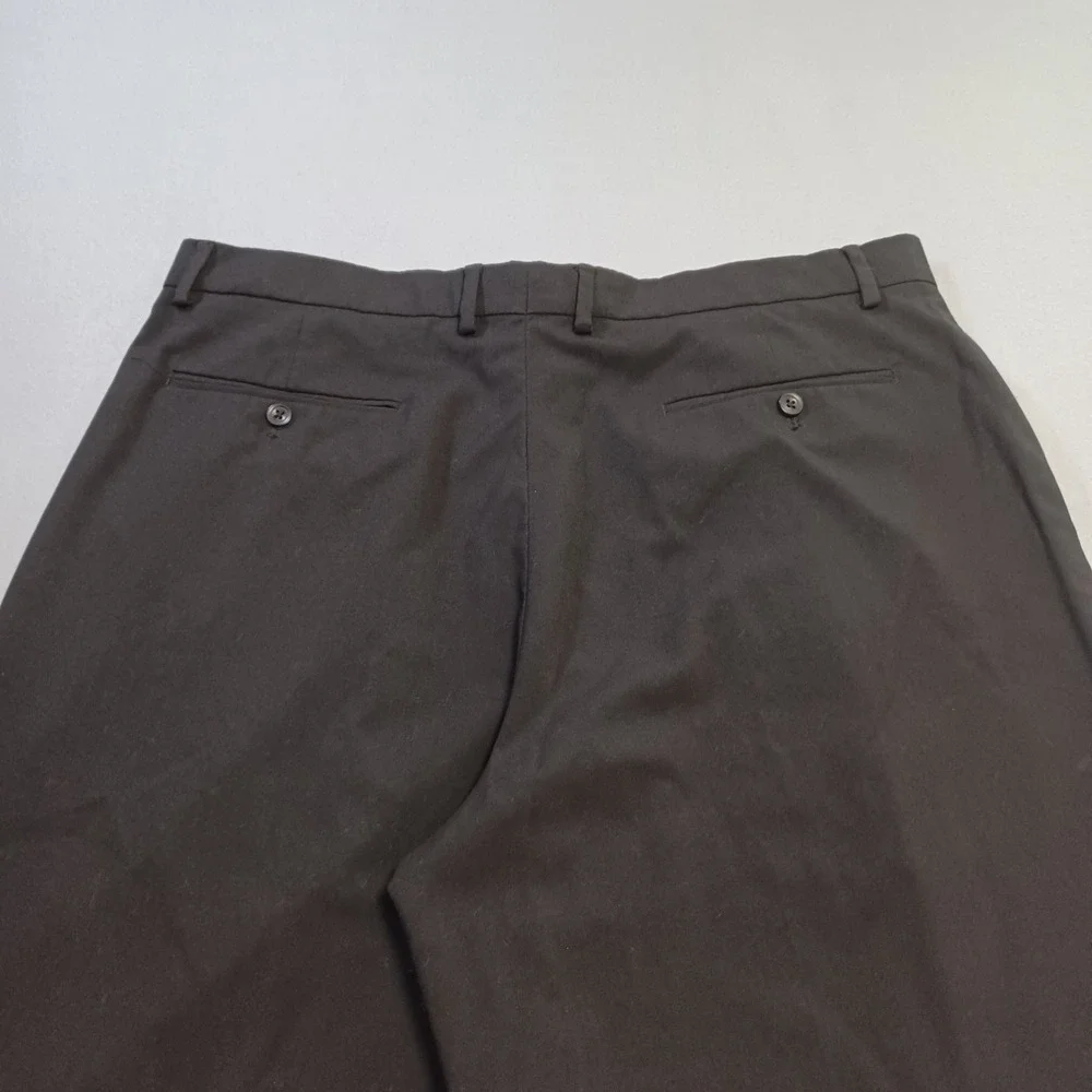 Claiborne Mens Black Pleated Dress Pants 38x32 Straight Leg MERU3116 Stretch‎